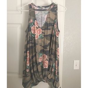 Camo/Floral Tank Top